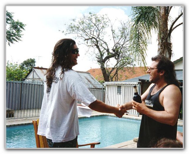 DJ & Rick at the great canoe trip after party Oct 1995